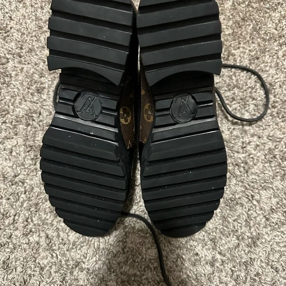 Louis Vuitton Black and Brown Combat Boots - Picture 4 of 5